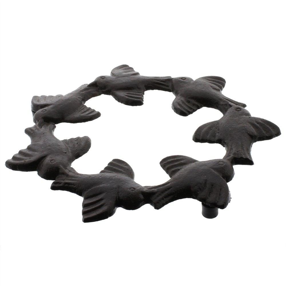 HomArt Bird Trivet - Cast Iron - Black - Set of 4-3