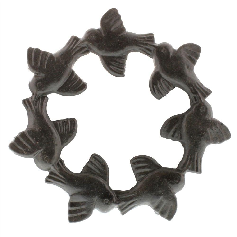 HomArt Bird Trivet - Cast Iron - Black - Set of 4-2