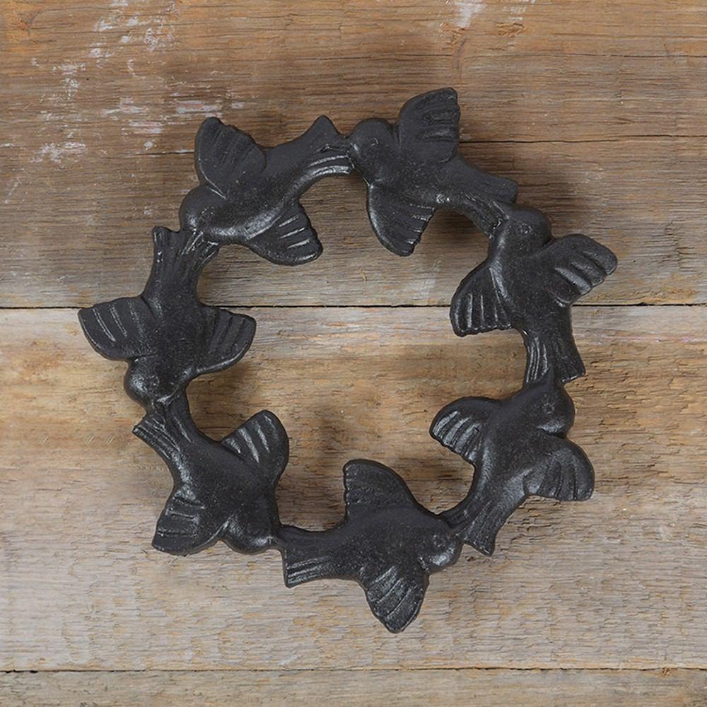 HomArt Bird Trivet - Cast Iron - Black - Set of 4-4