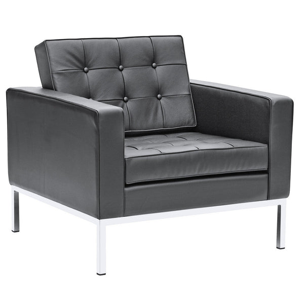 Fine Mod Imports Button Arm Chair in Leather | Armchairs | Modishstore-2