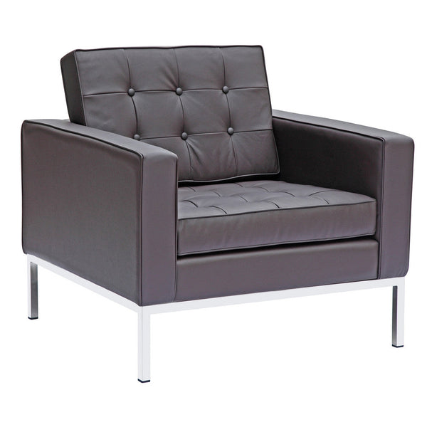 Fine Mod Imports Button Arm Chair in Leather | Armchairs | Modishstore-3