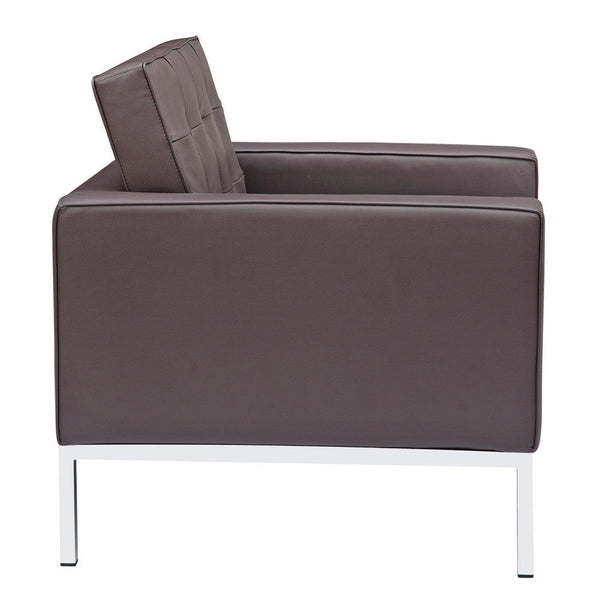 Fine Mod Imports Button Arm Chair in Leather | Armchairs | Modishstore-9