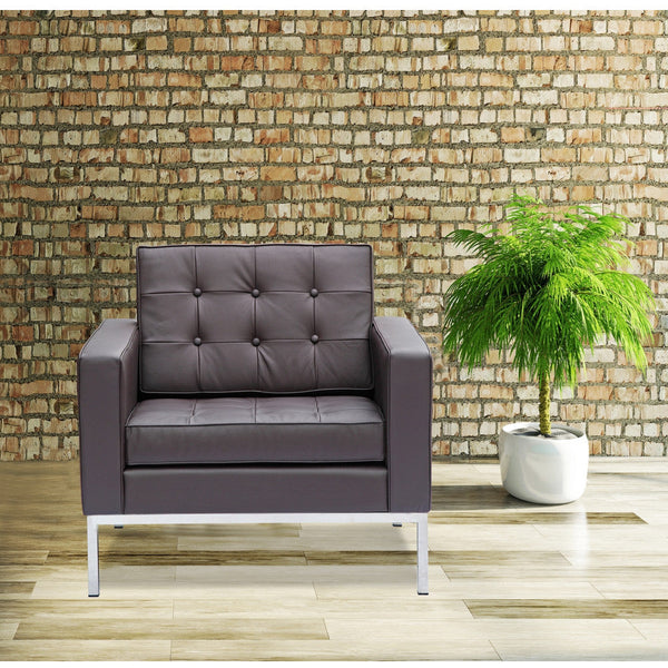 Fine Mod Imports Button Arm Chair in Leather | Armchairs | Modishstore-12