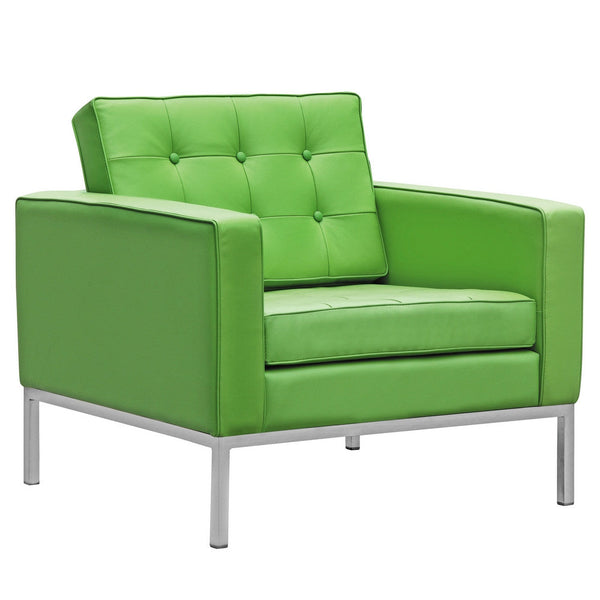 Fine Mod Imports Button Arm Chair in Leather | Armchairs | Modishstore-4