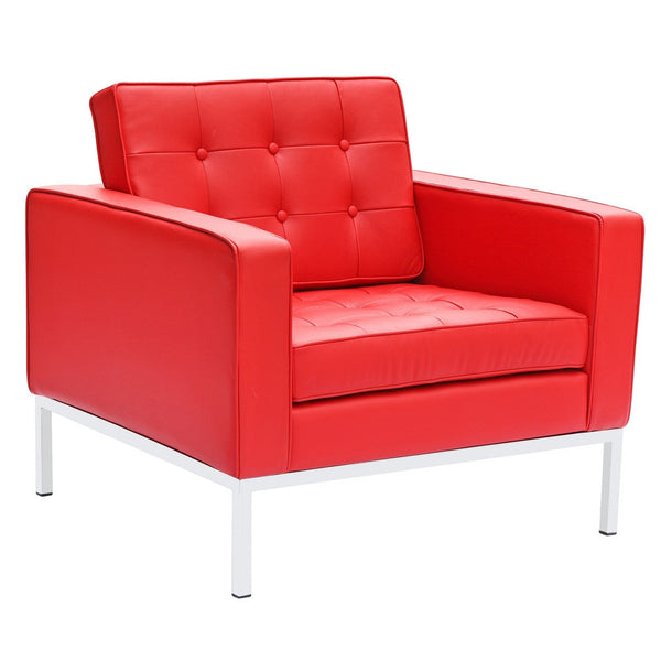 Fine Mod Imports Button Arm Chair in Leather | Armchairs | Modishstore-5