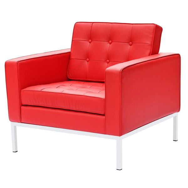 Fine Mod Imports Button Arm Chair in Leather | Armchairs | Modishstore-19