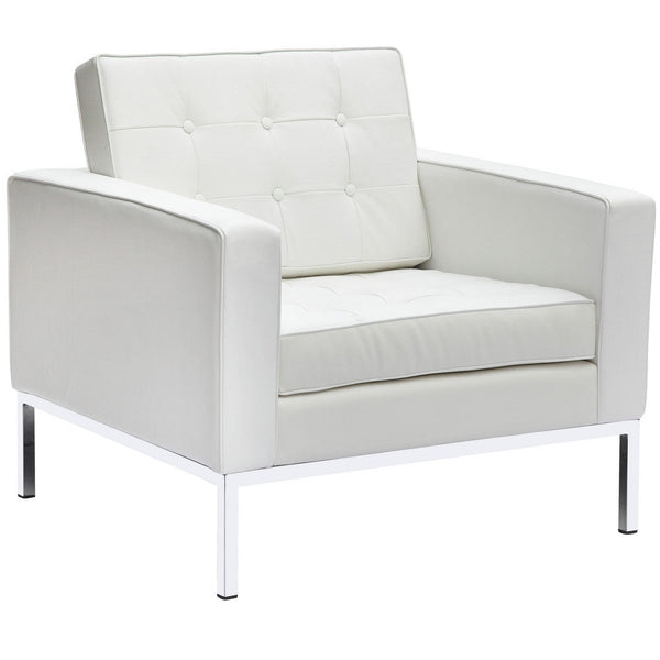 Fine Mod Imports Button Arm Chair in Leather | Armchairs | Modishstore-6