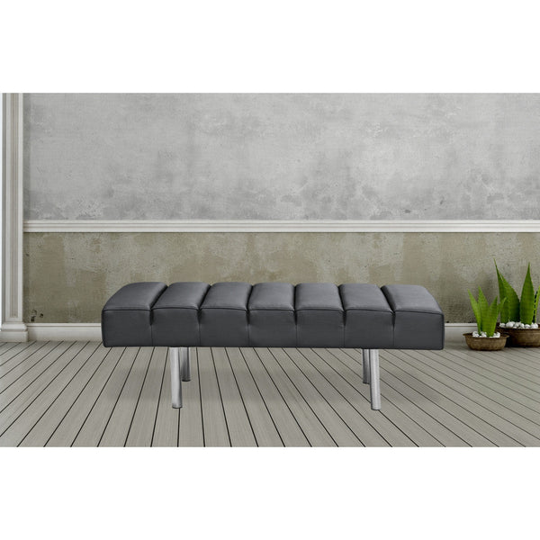Fine Mod Imports Classic Leather Bench 2 Seater | Stools & Benches | Modishstore
