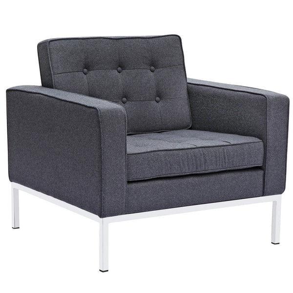 Fine Mod Imports Button Arm Chair in Wool | Armchairs | Modishstore-3