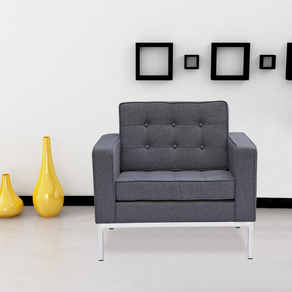 Fine Mod Imports Button Arm Chair in Wool | Armchairs | Modishstore-12