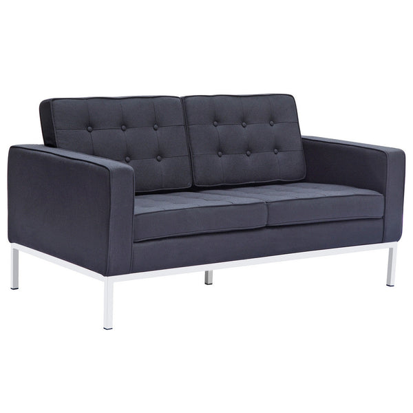 Fine Mod Imports Button Loveseat in Wool | Loveseats | Modishstore-2