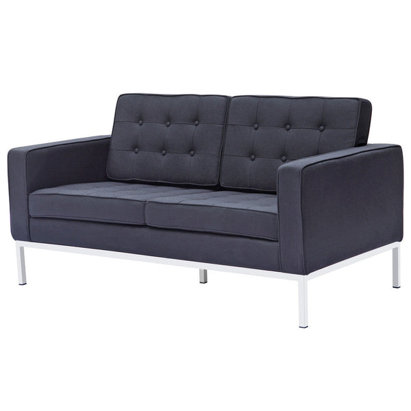 Fine Mod Imports Button Loveseat in Wool | Loveseats | Modishstore-8