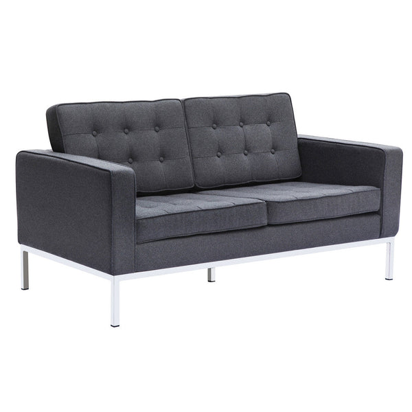 Fine Mod Imports Button Loveseat in Wool | Loveseats | Modishstore-3