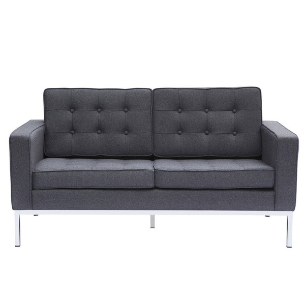 Fine Mod Imports Button Loveseat in Wool | Loveseats | Modishstore-13