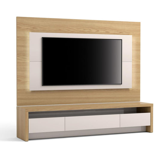 Manhattan Comfort 2-Piece Sylvan 85.43" TV Stand and Panel with LED Lights | TV Stands | Modishstore