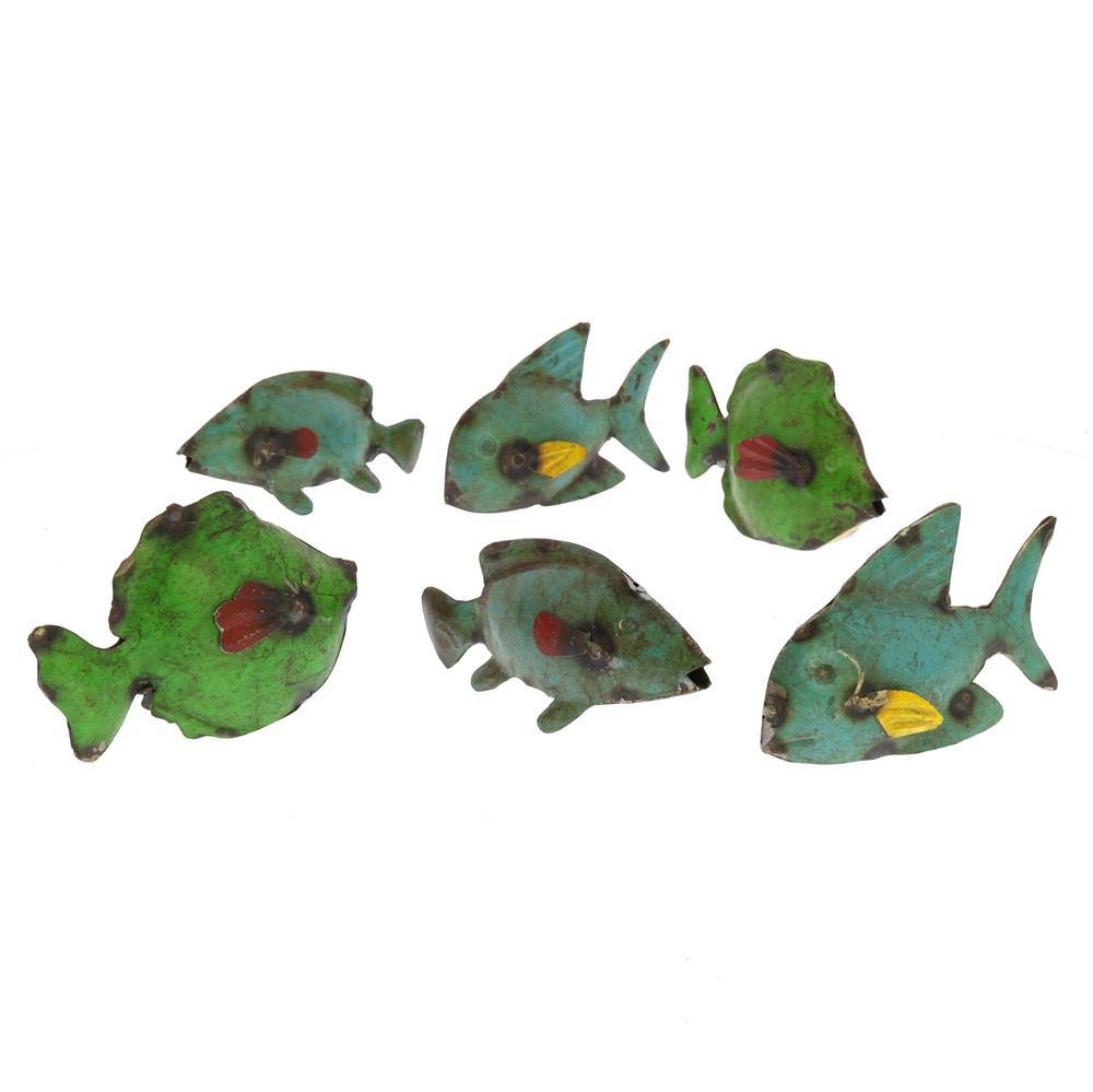 HomArt Metal Fish - Assorted Colors - Set of 12-5