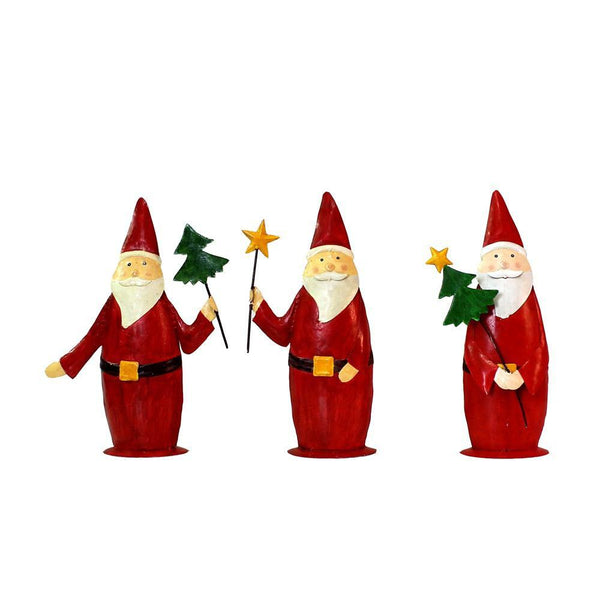 HomArt Painted Metal Santa Trio - Set of 3 - 23081-0-2