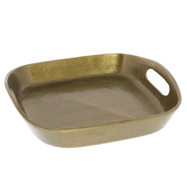 HomArt Mackenzie Square Tray - Small - Set of 4 - Brass-3