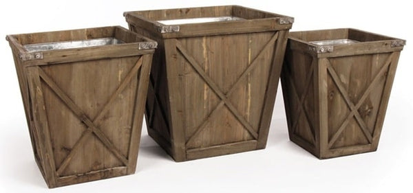 Loft Wooden Planters - Set of 3 by Napa Home & Garden