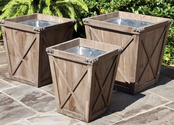 Loft Wooden Planters - Set of 3 by Napa Home & Garden