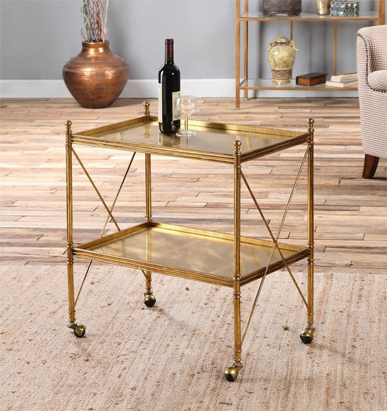 Uttermost Amaranto Serving Cart | Modishstore | Bar Carts-2