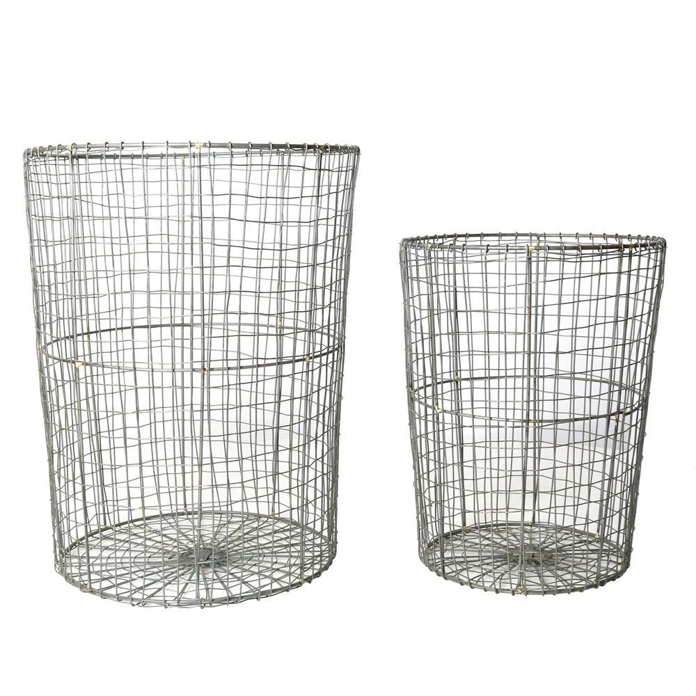 HomArt Soren Tapered Wire Baskets - Set of 2 - Natural-2