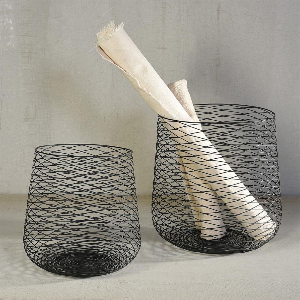 HomArt Claus Wire Baskets - Set of 2 - Black - Feature Image | Modishstore | Bins, Baskets & Buckets