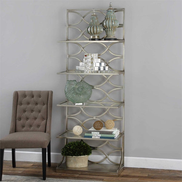 Uttermost Lashaya Etagere Silver | Modishstore | Shelves & Shelving Units