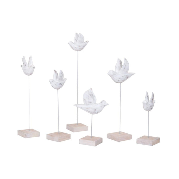 Guild Master Wooden Bird Set 6 | Modishstore | Home Accents