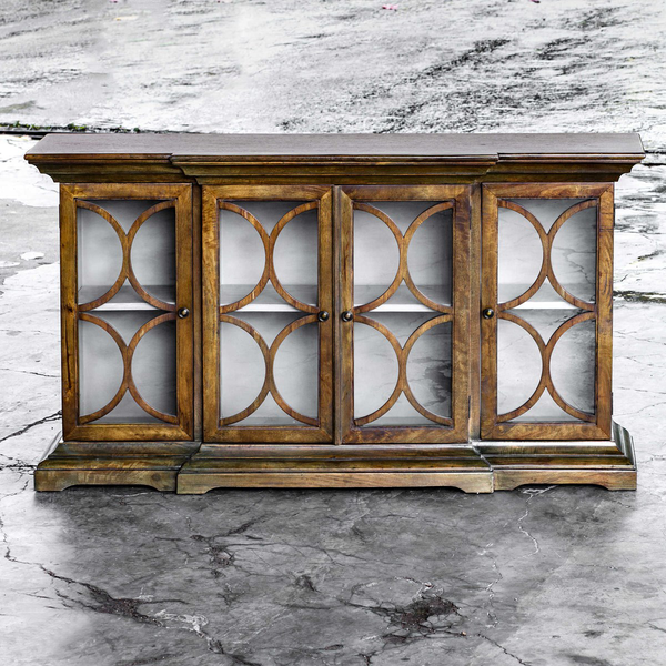 Uttermost Belino 4 Door Cabinet, Mist | Modishstore | Cabinets