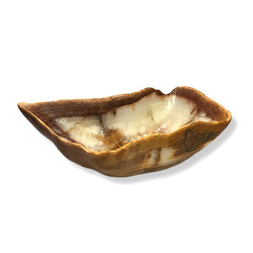 Raw Edge Natural Onyx Bowl - Large - Ivory/Tan/Brown-4