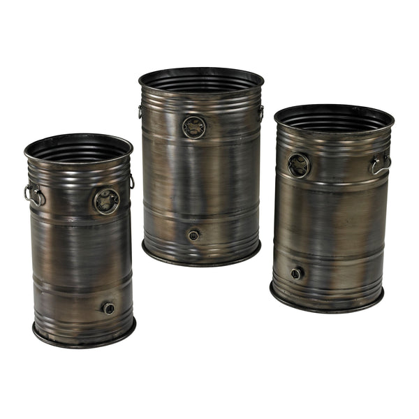 ELK Lighting Industrial Oil Drum Planters - Set Of 3 Planters, Troughs & Cachepots, ELK Lighting, - Modish Store | Modishstore | Planters, Troughs & Cachepots