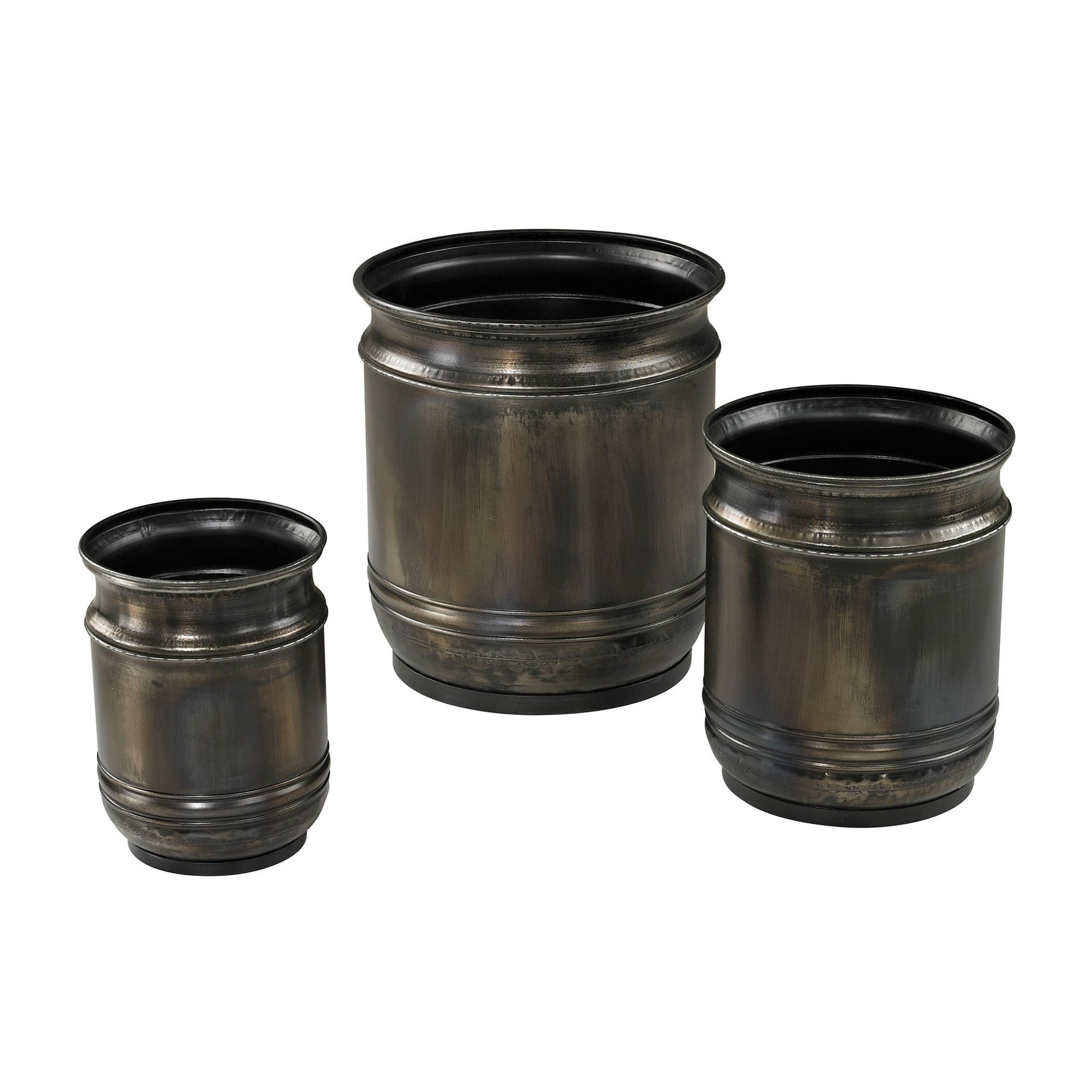 ELK Lighting Oxidised Finish Planters - Set Of 3 Planters, Troughs & Cachepots, ELK Lighting, - Modish Store | Modishstore | Planters, Troughs & Cachepots