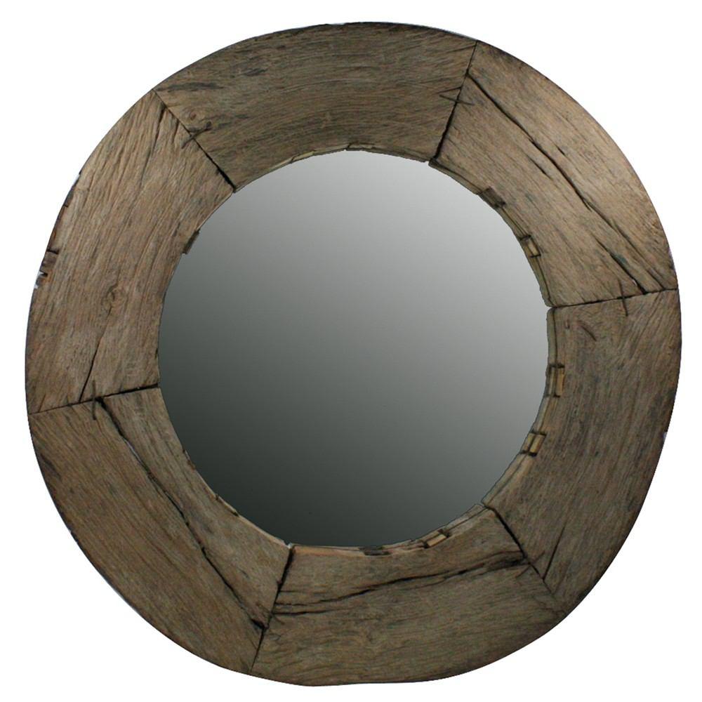 HomArt Nomad Reclaimed Wood Wheel Mirror - Natural - 2665-0 - Feature Image | Modishstore | Mirrors