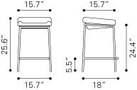 Zuo Lids Counter Stool - Set Of 2 | Counter Stools | Modishstore-10