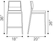 Zuo Dolemite Counter Chair - Set Of 2 | Counter Stools | Modishstore-10