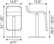 Zuo Equino Barstool | Bar Stools | Modishstore-6