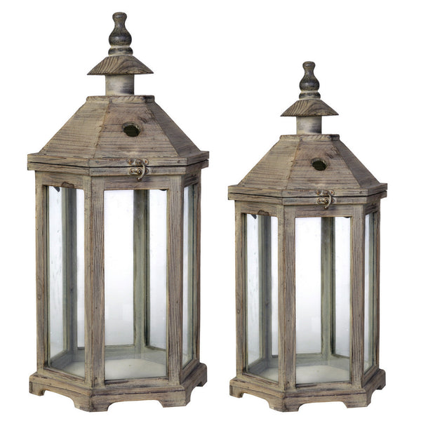 A&B Home Graca Temple Garden Candle Lanterns - Set Of 2