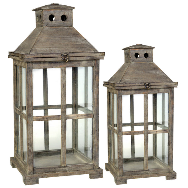 A&B Home Graca Temple Garden Candle Lanterns - Set Of 2