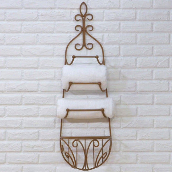 Kalalou Rustic Towel Rack With Bracket-3