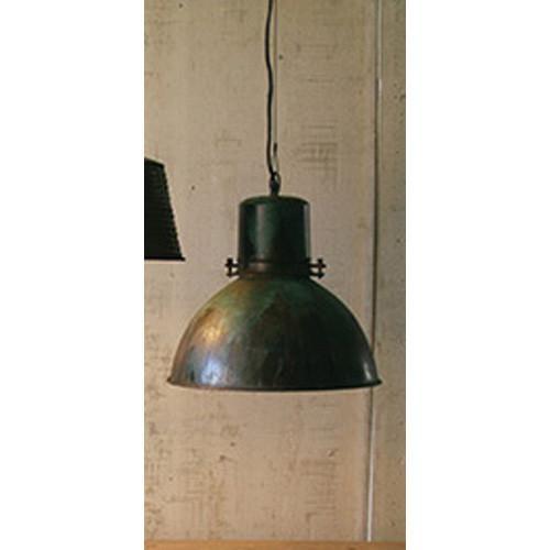 Kalalou Metal Hanging Pendant Lamp With Green Patina | Modishstore | Pendant Lamps