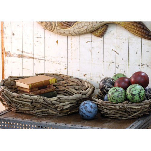 Reclaimed Driftwood Bowls - Large Size - (set of 2) by Kalalou | Modishstore | Decorative Bowls