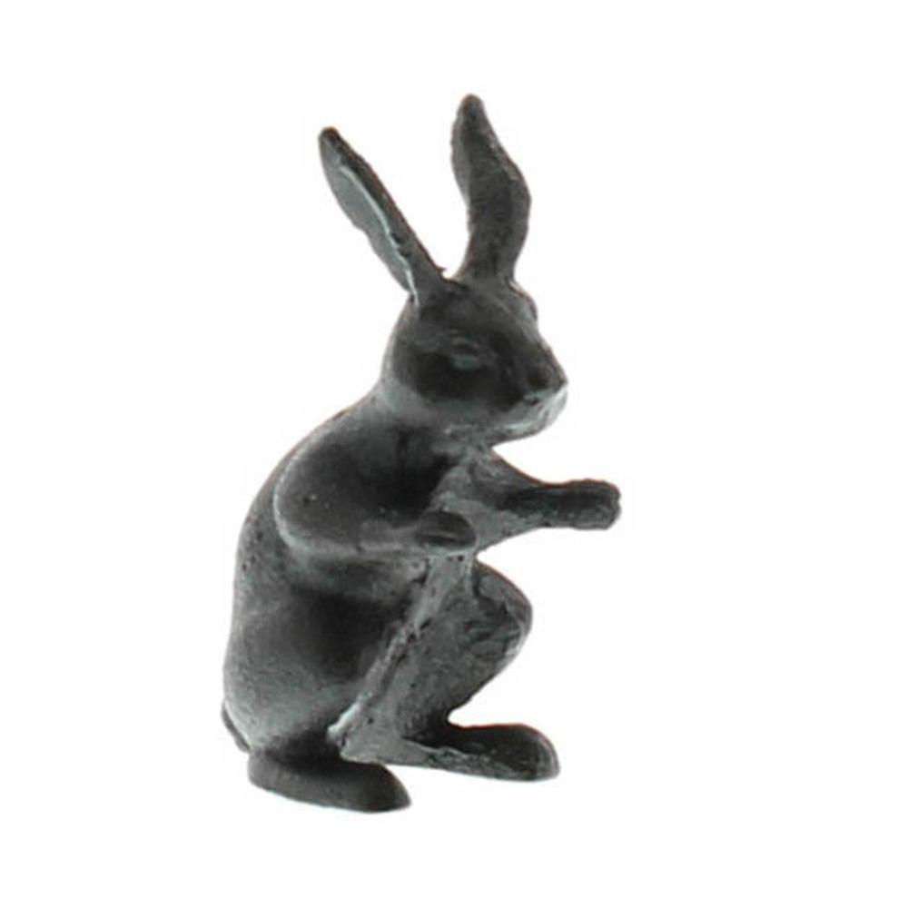 HomArt Curious Rabbit - Cast Iron Hare - Antique Black-3