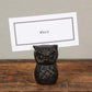 HomArt Owl Place Card Holder - Cast Iron - Antique Black - Set of 8-4
