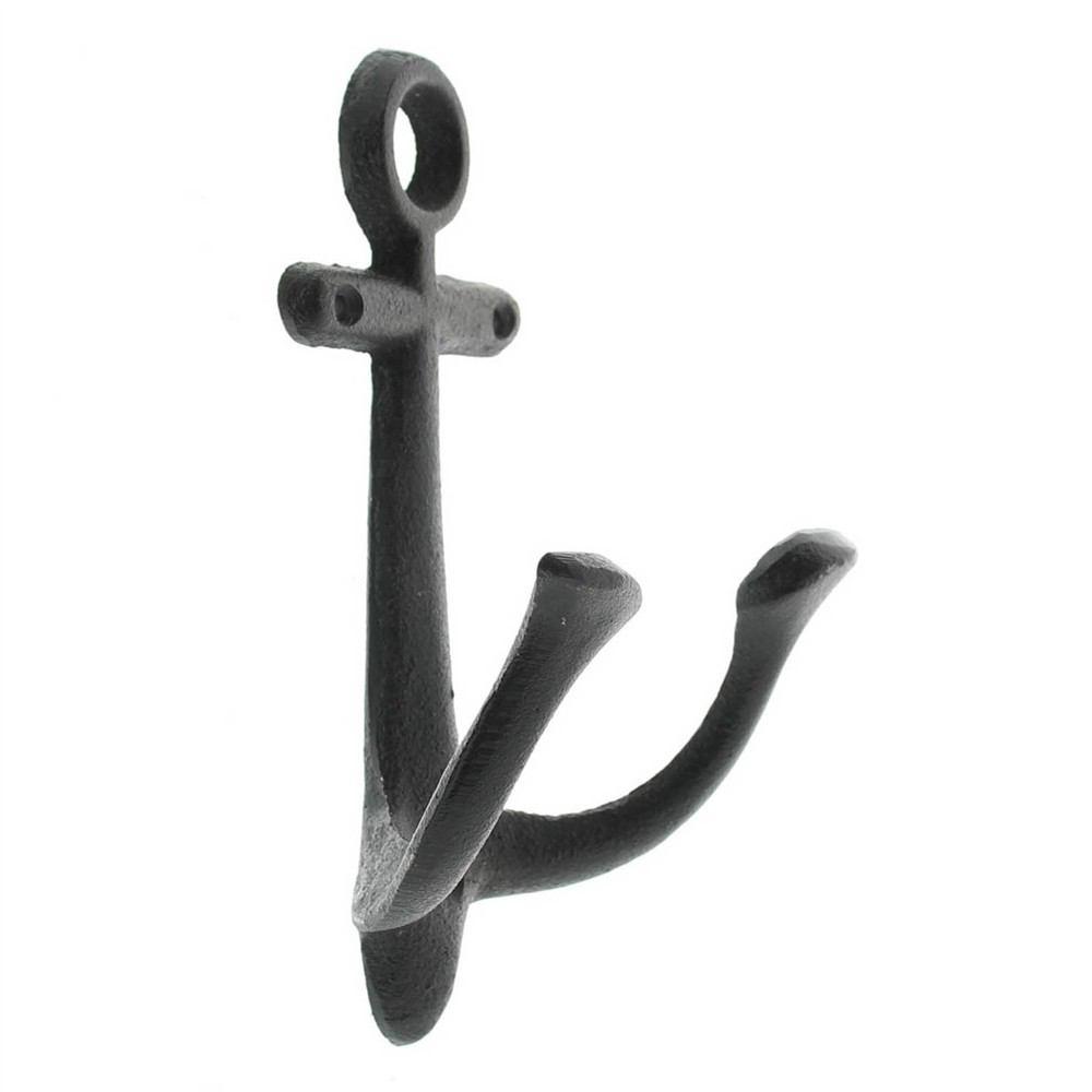 HomArt Anchor Hook - Cast Iron - Antique Black - Set of 6-3