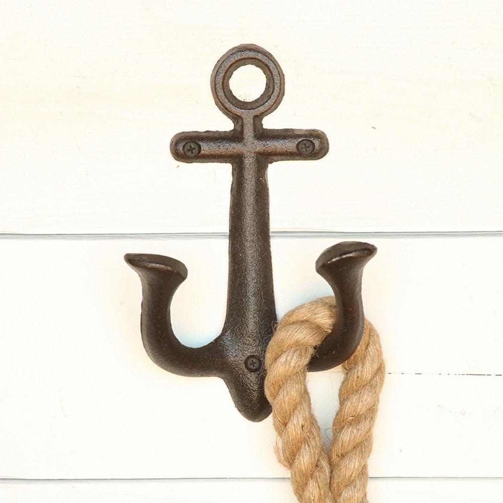 HomArt Anchor Hook - Cast Iron - Antique Black - Set of 6-4