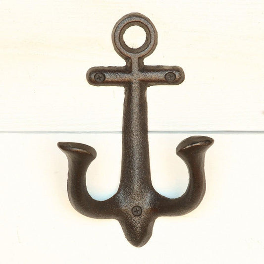 HomArt Anchor Hook - Cast Iron - Antique Black - Set of 6 - Feature Image | Modishstore | Hooks & Racks