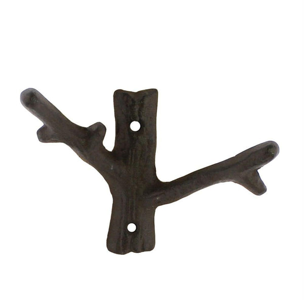 HomArt Faux Bois Cast Iron Wall Hook - Twig - Brown - Set of 6-2