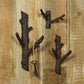 HomArt Faux Bois Cast Iron Wall Hook - Twig - Brown - Set of 6 - Feature Image | Modishstore | Hooks & Racks