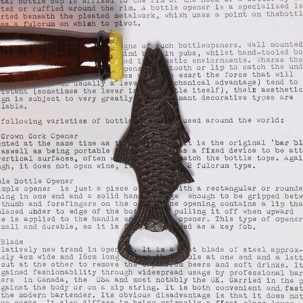 HomArt Slim Fish Bottle Opener - Brown - Set of 12 - Feature Image | Modishstore | Wine & Bar Accessories